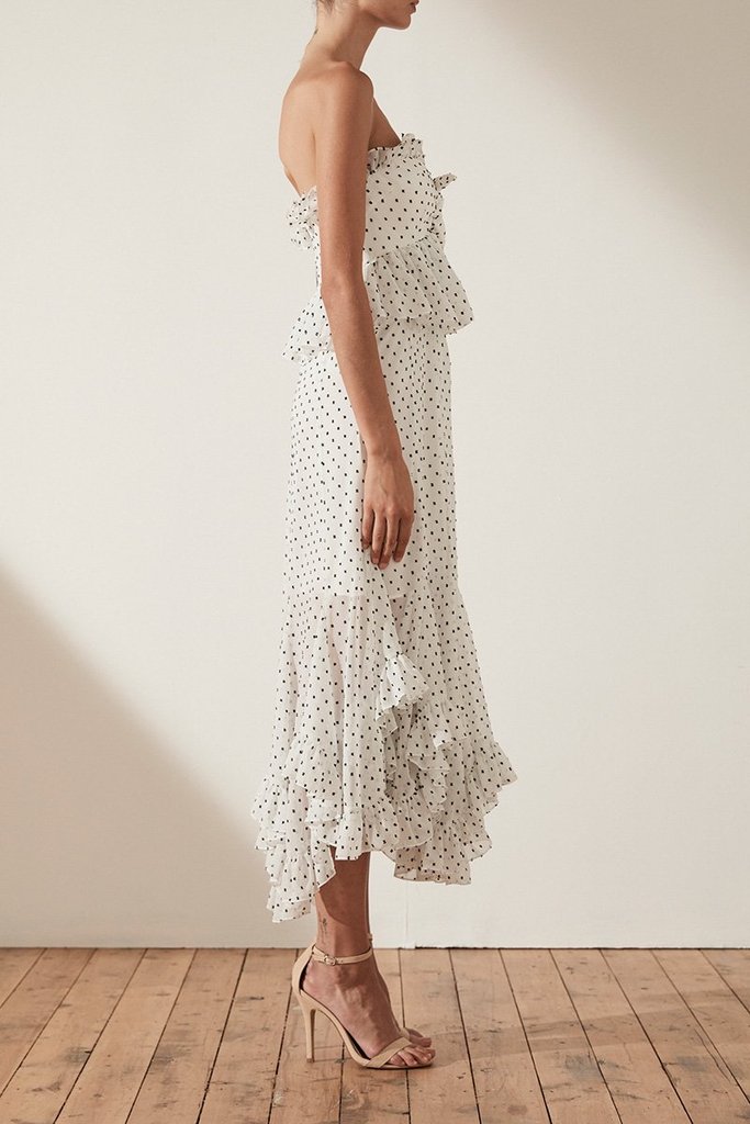 shona joy wilder tiered midi dress