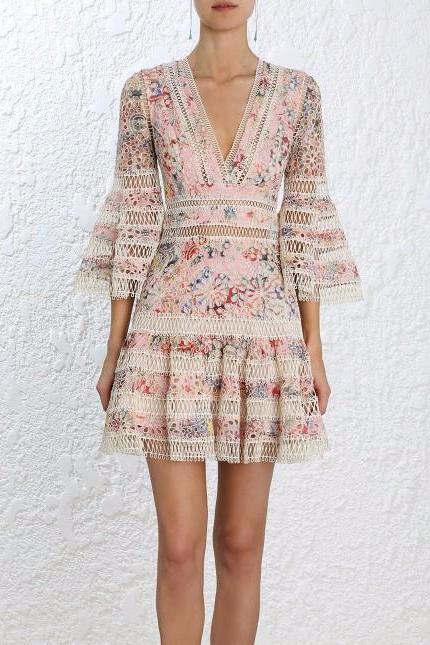  Zimmermann  Lovelorn Floral Flutter Dress  Get Dressed Hire