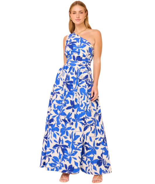 Shona Joy - Bleue Asymmetrical Cut Out Maxi Dress In Ivory/Aqua | All ...