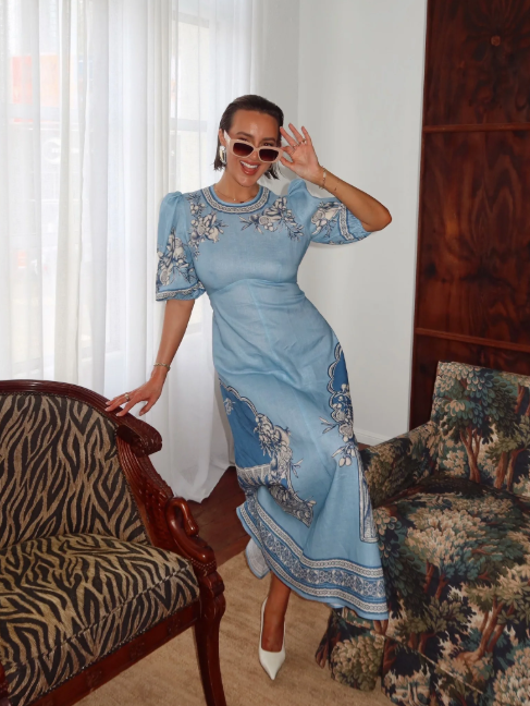 Alemais x La Sirena Exclusive Villa Romantica Midi Dress