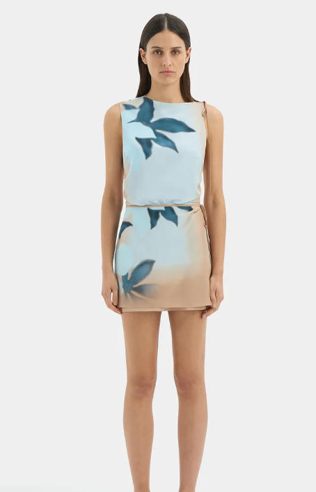 SIR. The Label Serene Mini Dress - Blue Floral